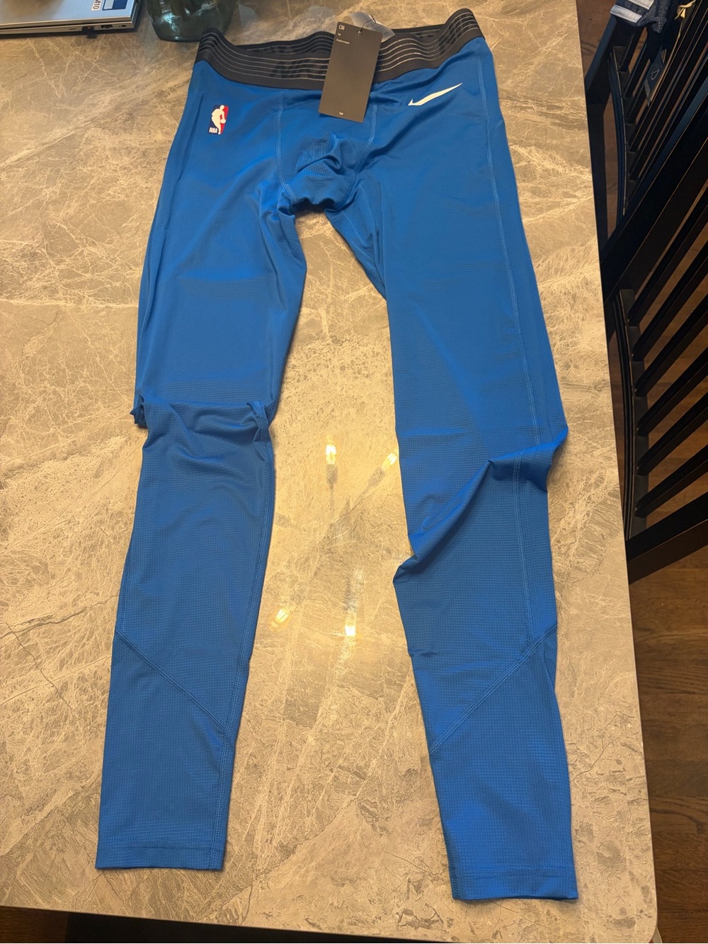 Nike Blue Boys Compression Leggings with NBA Logo